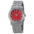 Marc Jacobs Marc Amy Red Dial Silver Stainless Steel Strap Watch for Women - MBM3302