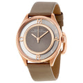 Marc Jacobs Tether Grey Dial Beige Leather Strap Watch for Women - MBM1375