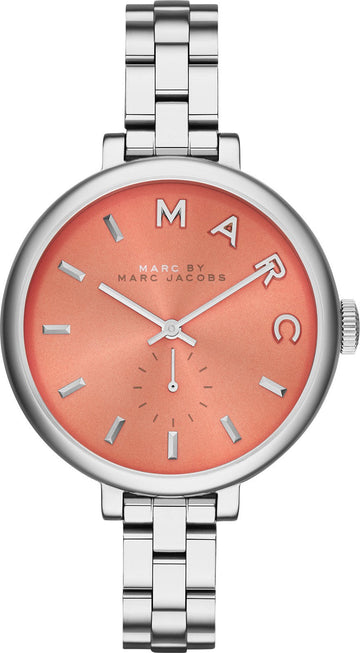 Marc Jacobs Sally Orange Dial Silver Stainless Steel Strap Watch for Women - MBM3365