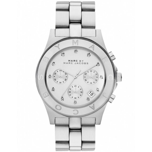 Marc Jacobs Blade White Dial SIlver Stainless Steel Strap Watch for Women - MBM3100