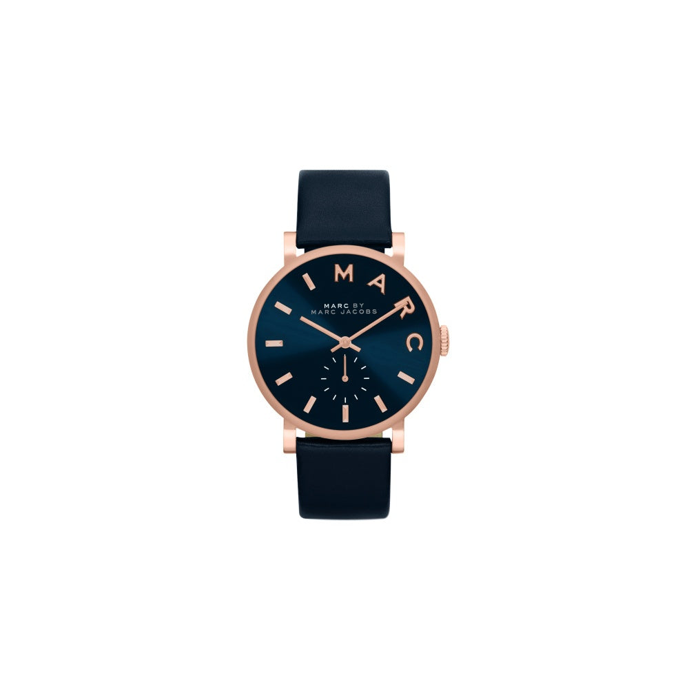 Marc Jacobs Baker Navy Blue Dial Navy Blue Leather Strap Watch for Women - MBM1329