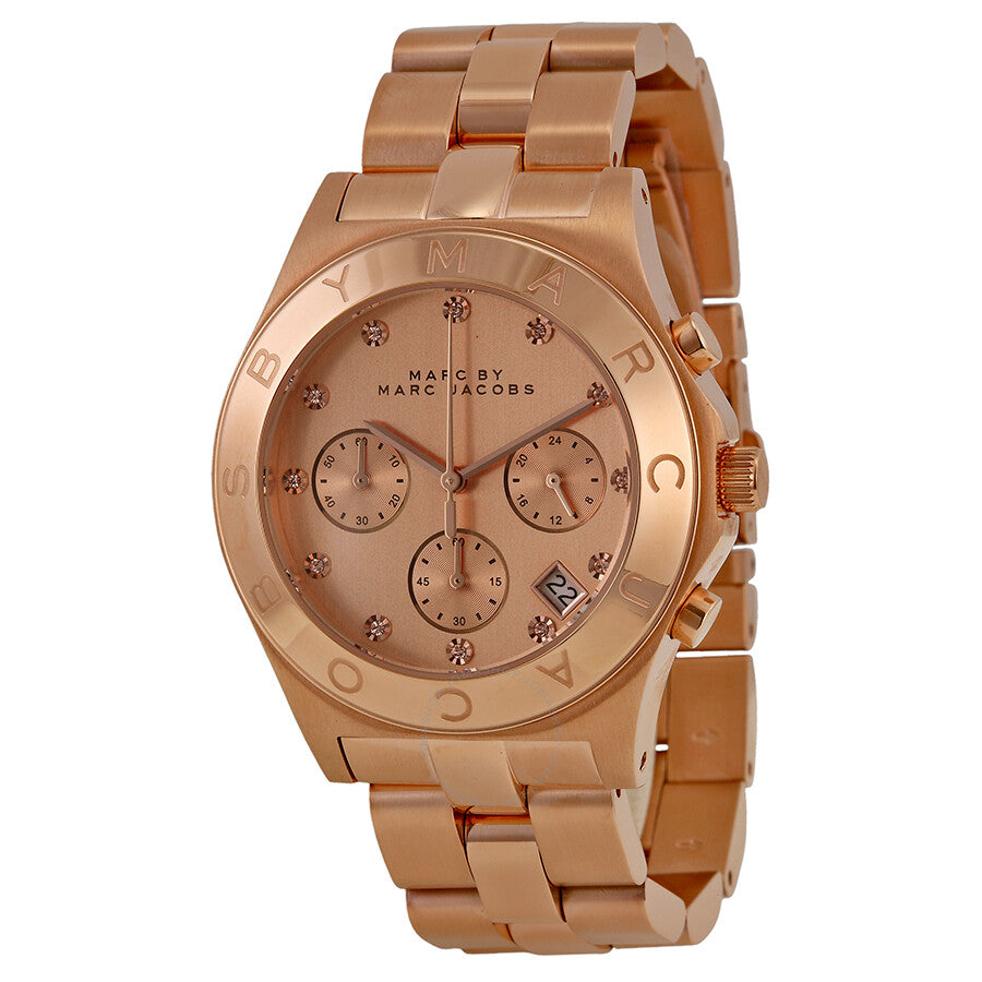 Marc Jacobs Blade Pink Dial Rose Gold Stainless Steel Strap Watch for Women - MBM3102