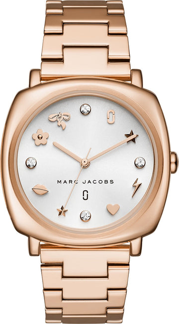 Marc Jacobs Mandy White Dial Rose Gold Stainless Steel Strap Watch for Women - MJ3574