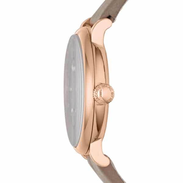 Marc Jacobs Baker Grey Dial Grey Leather Strap Watch for Women - MBM1266