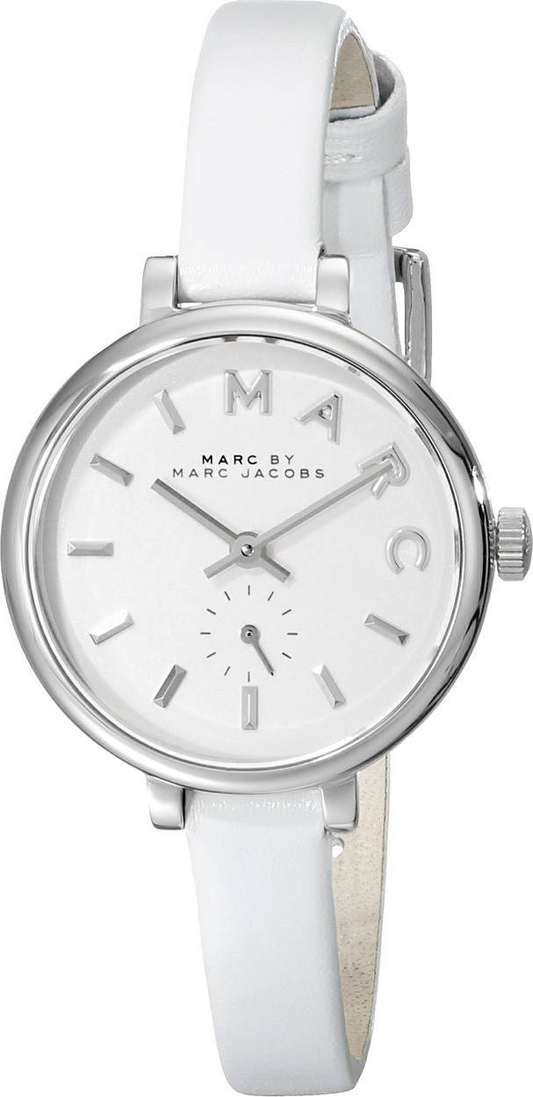 Marc Jacobs Sally White Dial White Leather Strap Watch for Women - MBM1350