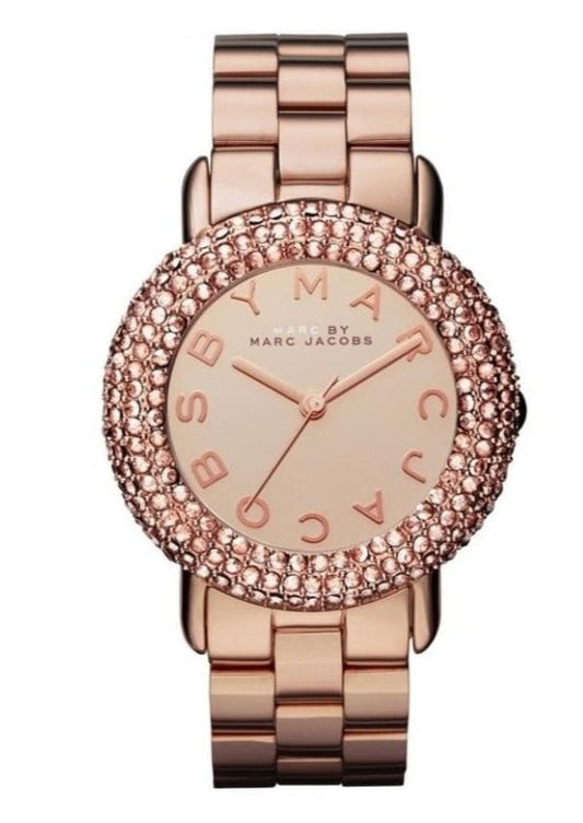 Marc Jacobs Marci Crystal Rose Gold Dial Rose Gold Stainless Steel Strap Watch for Women - MBM3192