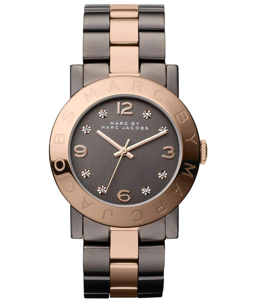Marc Jacobs Amy Grey Dial Two Tone Stainless Steel Strap Watch for Women - MBM3195