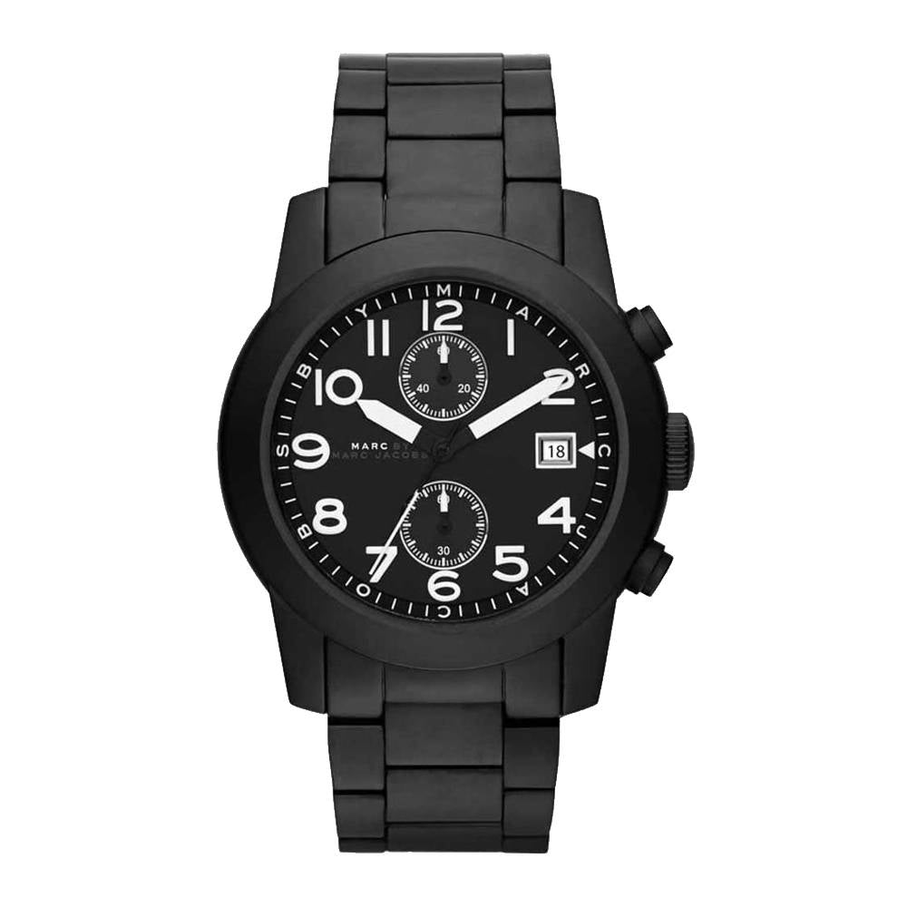 Marc Jacobs Larry Black Dial Black Stainless Steel Strap Watch for Men - MBM5052