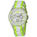 Marc Jacobs Rock Chrono White Dial White & Green Rubber Strap Watch for Women - MBM2592