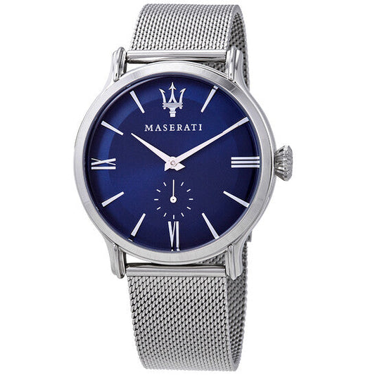 Maserati Epoca Blue Dial Silver Mesh Bracelet Watch For Men - R8853118006