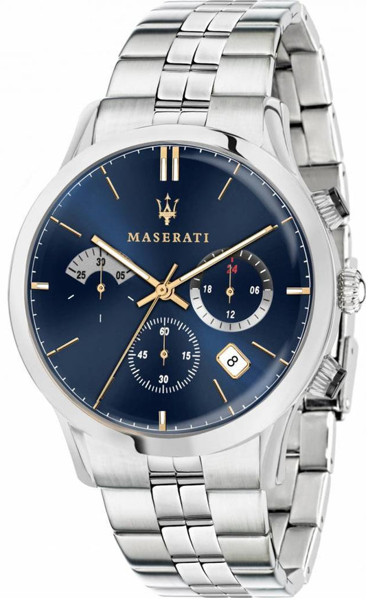 Maserati Ricordo Chronograph Blue Dial Stainless Steel 42mm Watch For Men - R8873633001