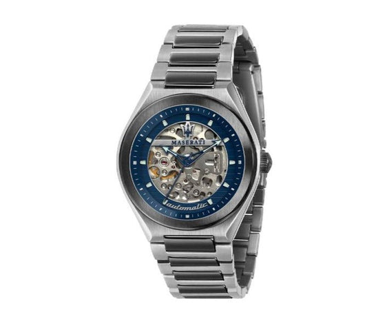 Maserati Triconic Automatic Skeleton Blue Dial  Watch For Men - R8823139001