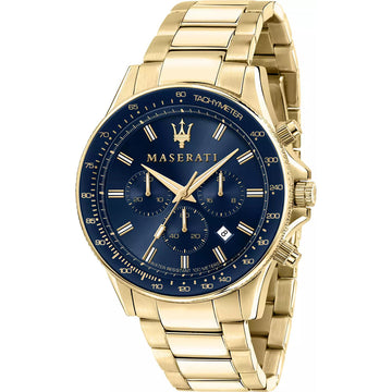 Maserati SFIDA Analog Blue Dial Gold Stainless Steel Watch For Men - R8873640008