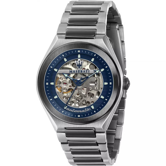 Maserati Triconic Automatic Skeleton Blue Dial  Watch For Men - R8823139001