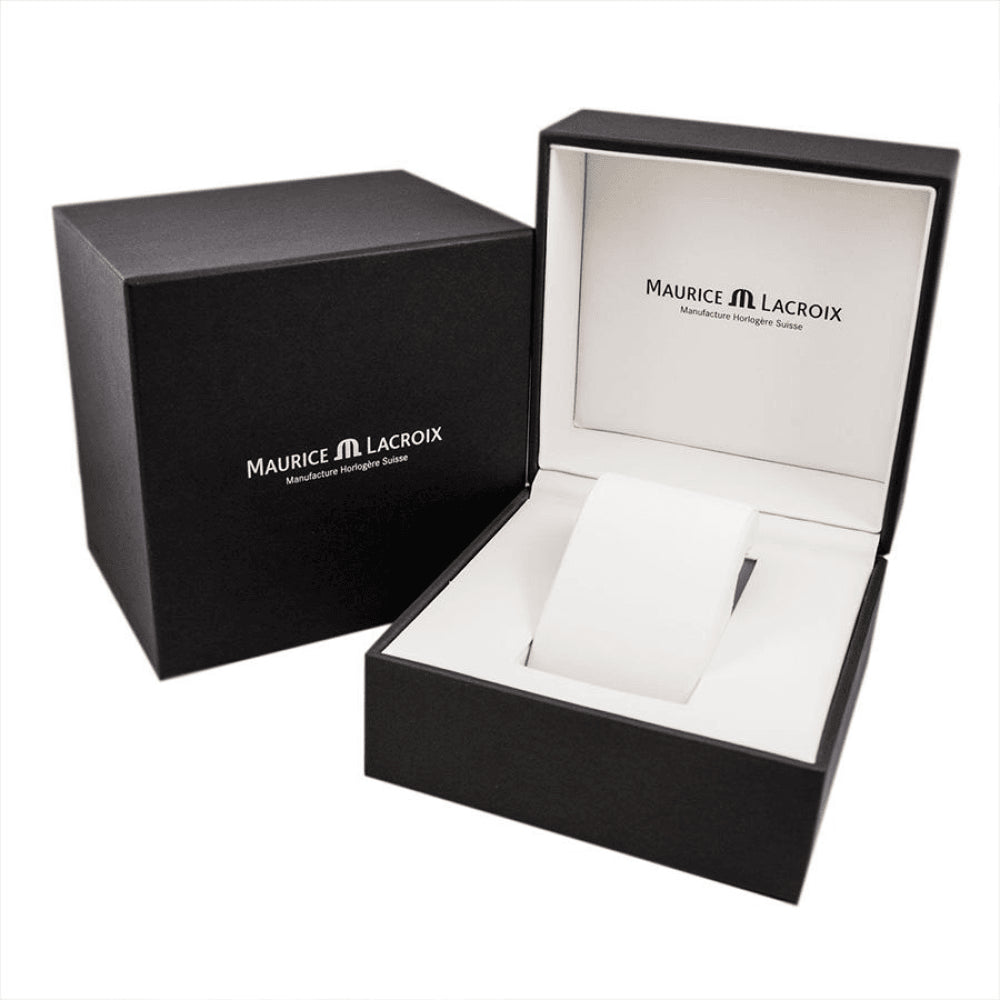 Maurice Lacroix Aikon Venturer Black Dial Silver Steel Strap Watch for Men - AI6058-SS002-330-1