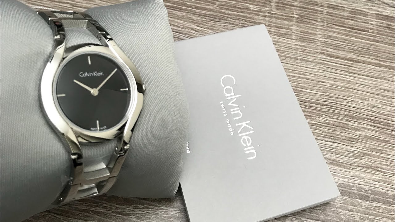 Calvin Klein Class Black Dial Silver Steel Strap Watch for Women - K6R23121