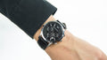 Emporio Armani Renato Chronograph Black Dial Black Leather Strap Watch For Men - AR2447