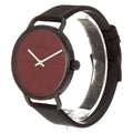 Calvin Klein Even Maroon Dial Black Leather Strap Watch for Men - K7B214CP