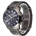 Fossil Grant Chronograph Blue Dial Grey Steel Strap Watch for Men - FS4831