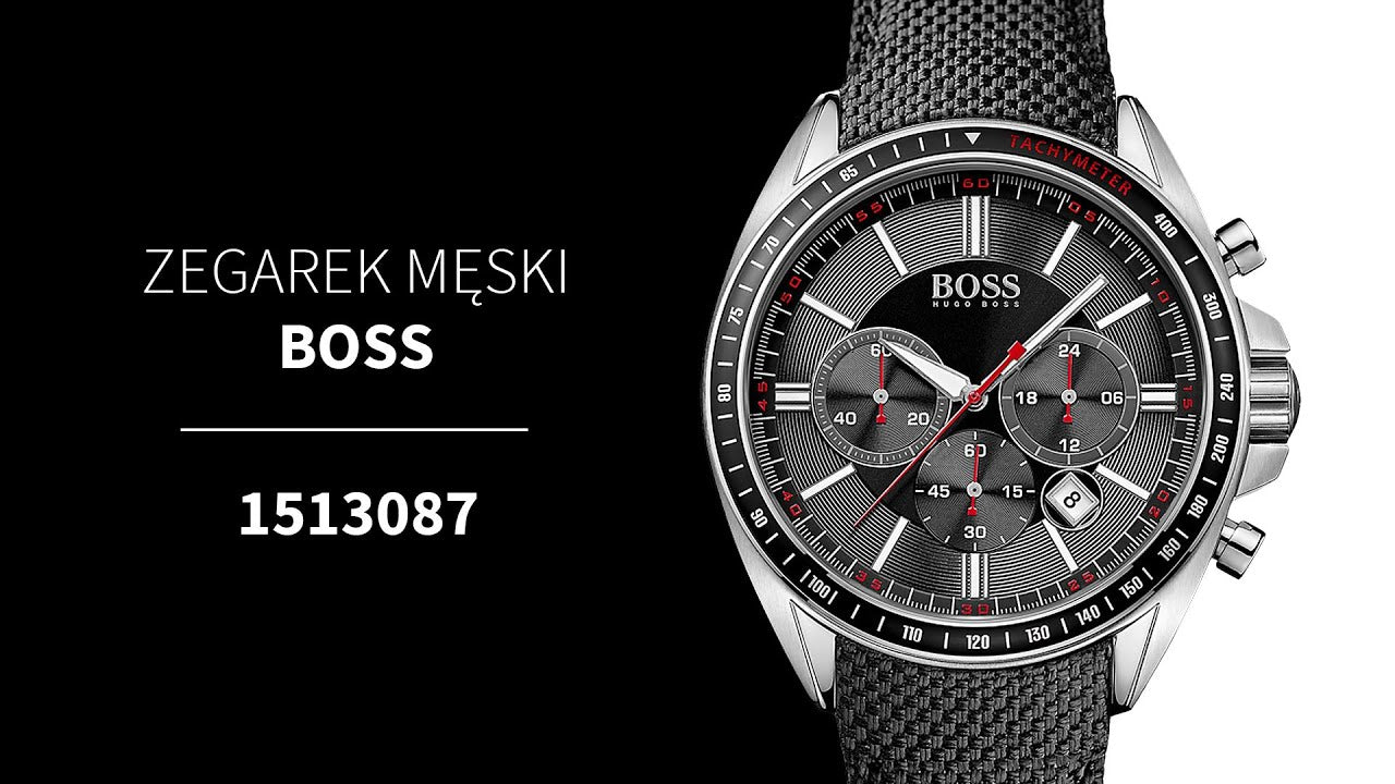 Hugo Boss Driver Black Dial Black Nylon Strap Watch for Men -1513087