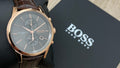 Hugo Boss Jet Grey Dial Brown Leather Strap Watch for Men - 1513281