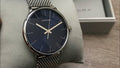 Calvin Klein High Noon Black Dial Silver Mesh Bracelet Watch for Men - K8M21121