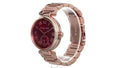 Michael Kors Skylar Maroon Dial Rose Gold Steel Strap Watch for Women - MK6086