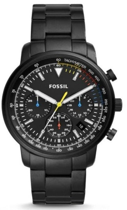 Fossil Goodwin Chronograph Black Dial Black Steel Strap Watch for Men - FS5413