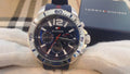 Tommy Hilfiger Nolan Chronograph Blue Dial Blue Rubber Strap Watch for Men - 1791142