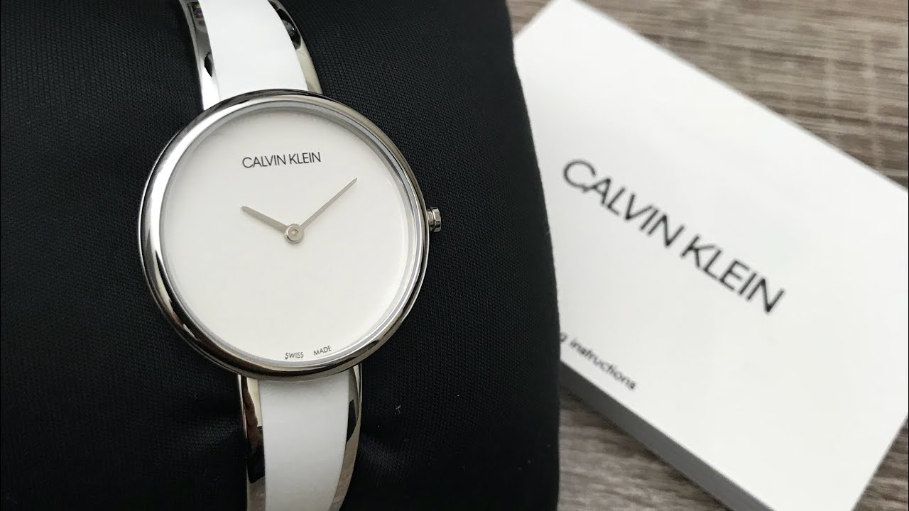 Calvin Klein Seduce White Dial Two Tone Steel Strap Watch for Women - K4E2N616