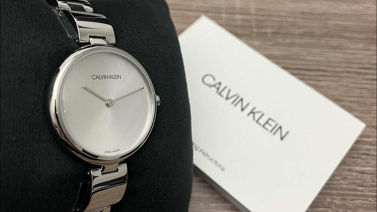 Calvin Klein Wavy Silver Dial Silver Steel Strap Watch for Women - K9U23146