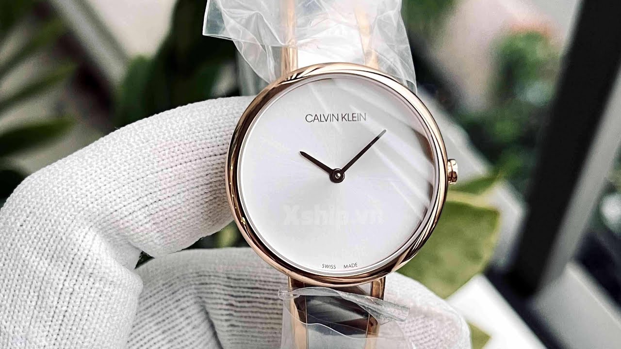 Calvin Klein Rebel White Dial White Leather Strap Watch for Women - K8P231L6