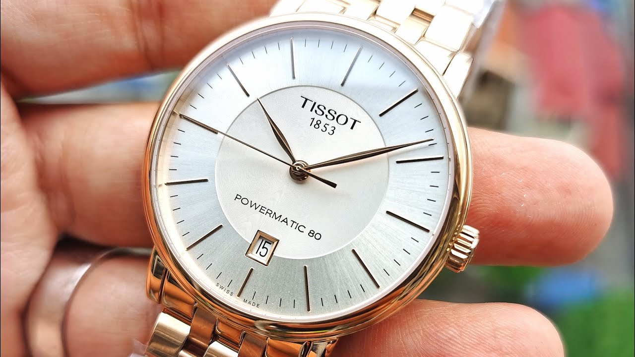 Tissot T Classic Carson Premium Automatic White Dial Rose Gold Steel Strap Watch for Men - T122.407.33.031.00