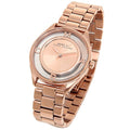 Marc Jacobs Tether Rose Gold Transparent Dial Stainless Steel Strap Watch for Women - MBM3414