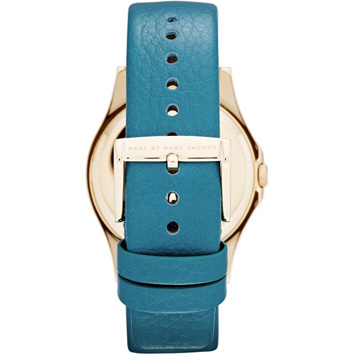 Marc Jacobs Baby Dave Champagne Dial Teal Leather Strap Watch for Women - MBM1263