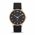 Marc Jacobs Baker Black Dial Black Leather Strap Watch for Women - MBM1269