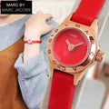 Marc Jacobs Blade Red Dial Red Leather Strap Watch for Women - MBM1343