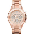 Marc Jacobs Rock Chronograph Rose Gold Dial Stainless Steel Strap Watch for Women - MBM3156