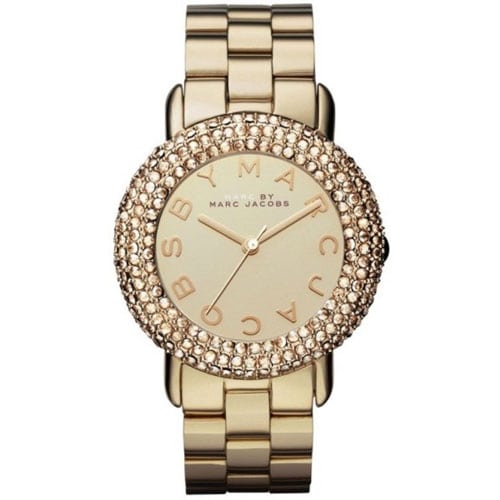 Marc Jacobs Marci Gold Dial Gold Stainless Steel Strap Watch for Women - MBM3191