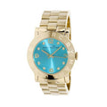 Marc Jacobs Amy Dinky Turquoise Dial Gold Stainless Steel Strap Watch for Women - MBM3229