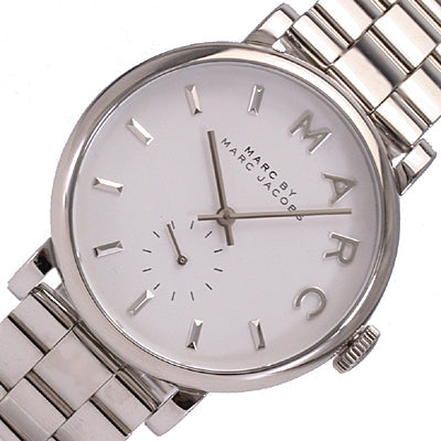 Marc Jacobs Baker White Dial Silver Stainless Steel Strap Watch for Women - MBM3242