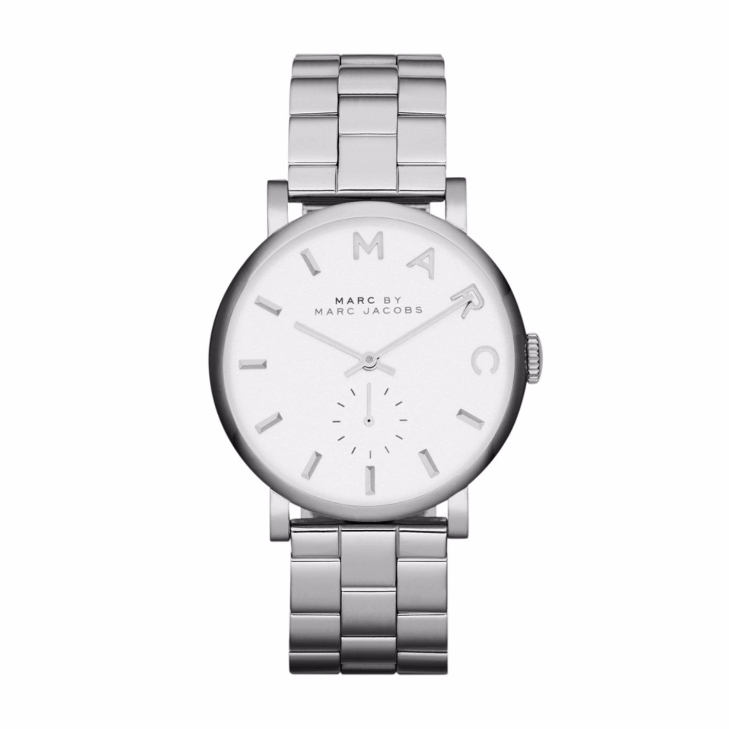 Marc Jacobs Baker White Dial Silver Stainless Steel Strap Watch for Women - MBM3242