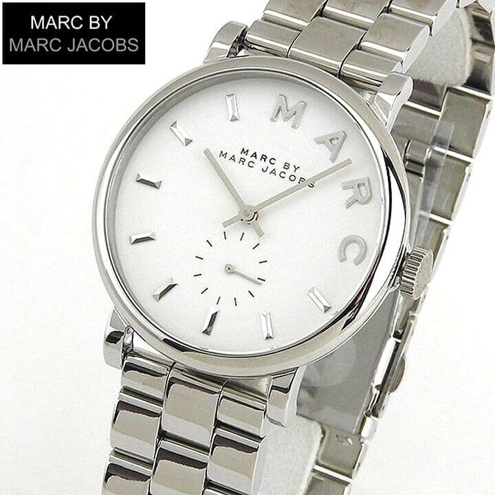 Marc Jacobs Baker White Dial Silver Stainless Steel Strap Watch for Women - MBM3242