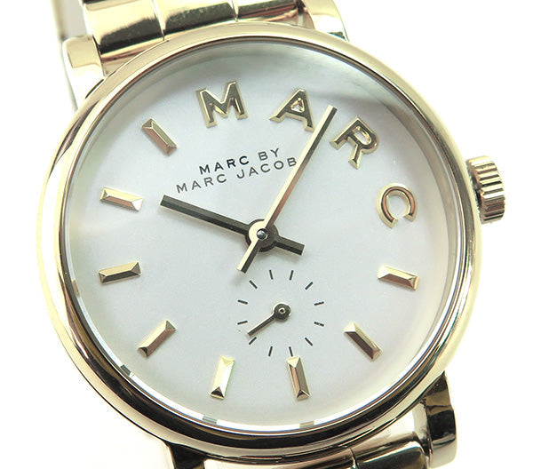 Marc Jacobs Baker White Dial Gold Stainless Steel Watch for Women - MBM3247