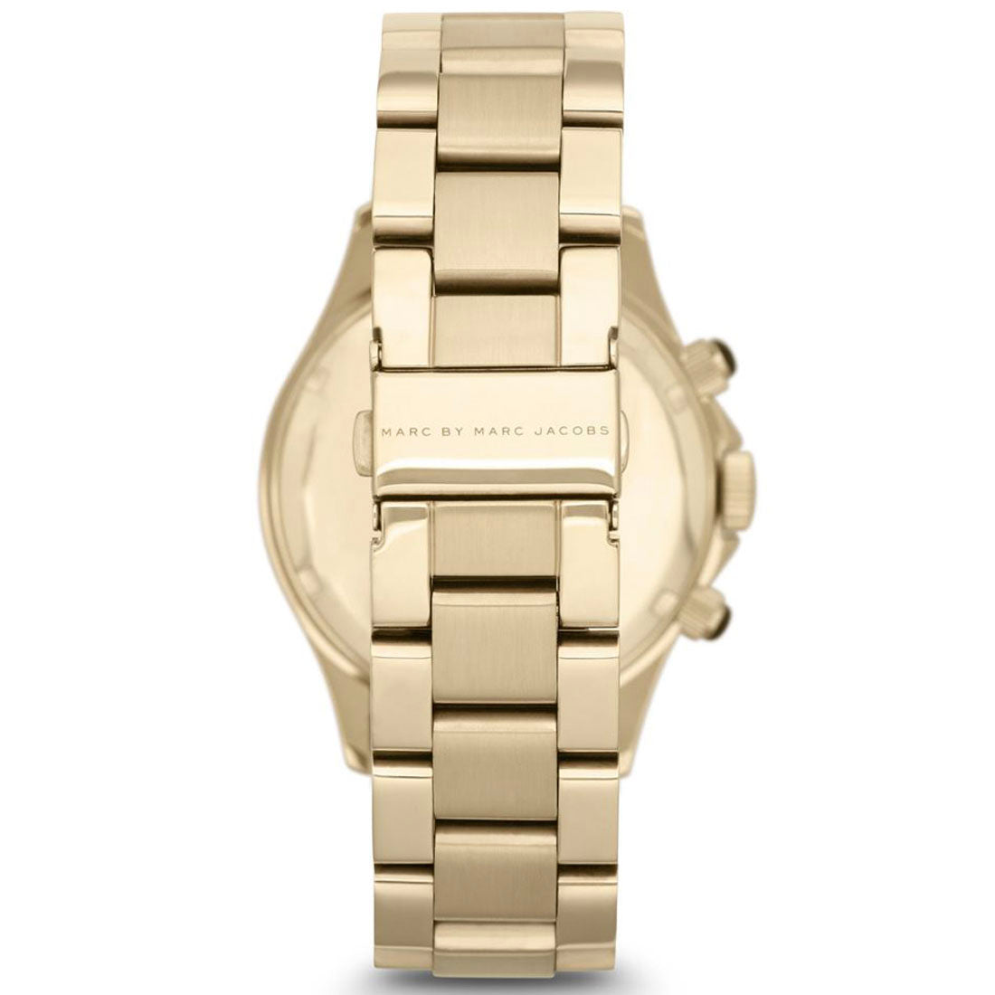 Marc Jacobs Rock Black Dial Gold Stainless Steel Strap Watch for Women - MBM3253