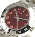 Marc Jacobs Amy Red Dial Silver Stainless Steel Strap Watch for Women - MBM3335