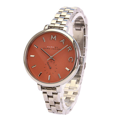 Marc Jacobs Sally Orange Dial Silver Stainless Steel Strap Watch for Women - MBM3365