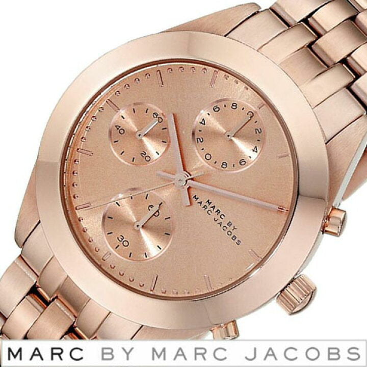 Marc Jacobs Peeker Chronograph Rose Gold Dial Stainless Steel Strap Watch for Women - MBM3394