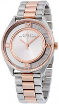 Marc Jacobs Tether White Transparent Dial Two Tone Stainless Steel Strap Watch for Women - MBM3436