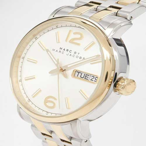 Marc Jacobs Fergus Silver Dial Two Tone Stainless Steel Watch for Women - MBM3426